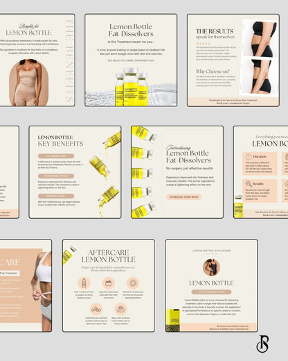 Lemon Bottle Post Pack – Aesthetic & Beauty Social Media Templates