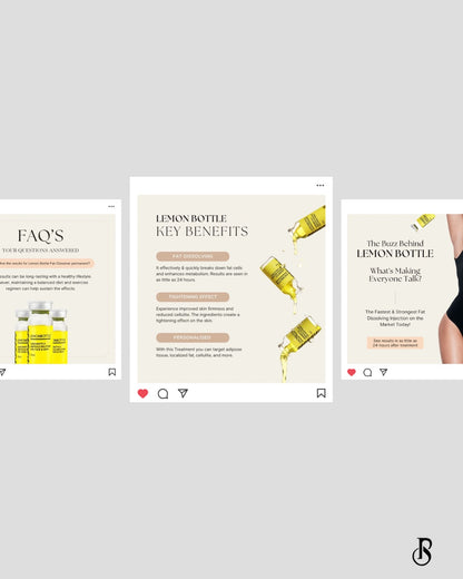 Lemon Bottle Post Pack – Aesthetic & Beauty Social Media Templates